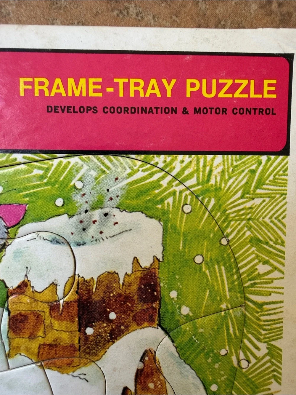 Vintage 1974 Santa’s House Frame-Tray puzzle